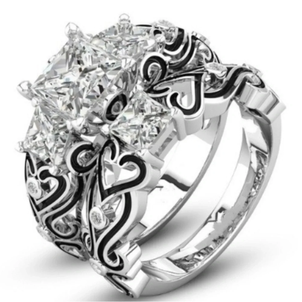 REIKI HEALING 925 SILVER SQUARE CRYSTAL RING 10